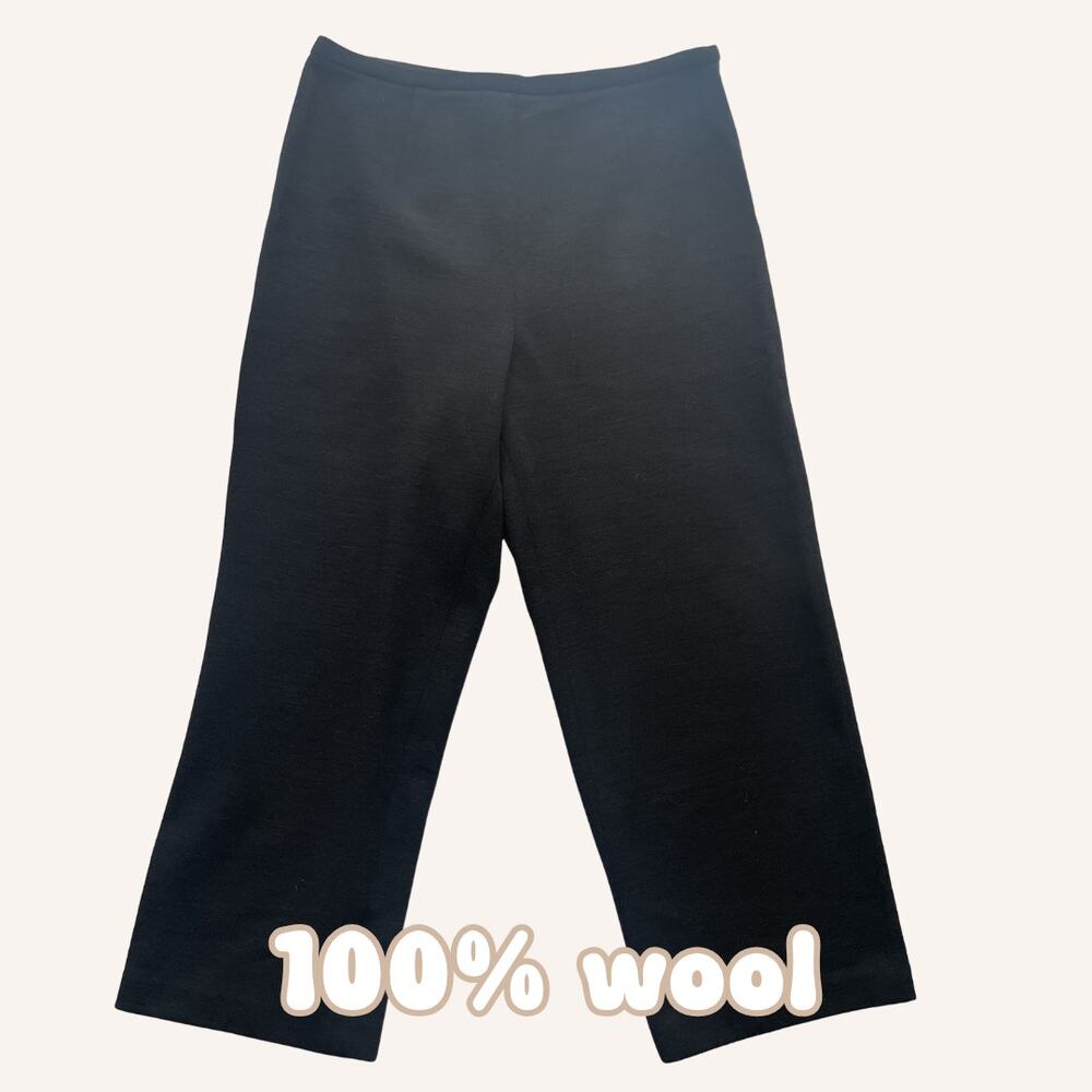 TALBOTS wideleg wool pants, black, size 14